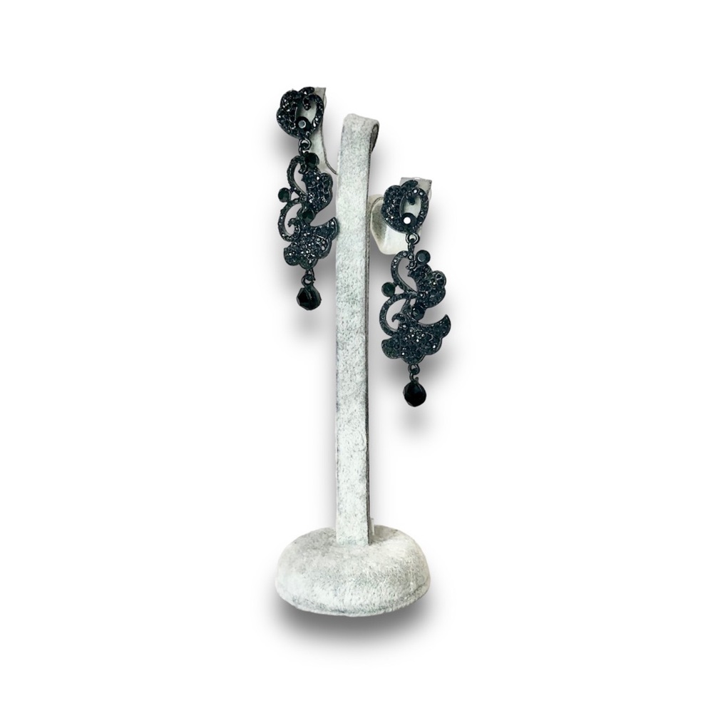 Black Rhinestones Earrings